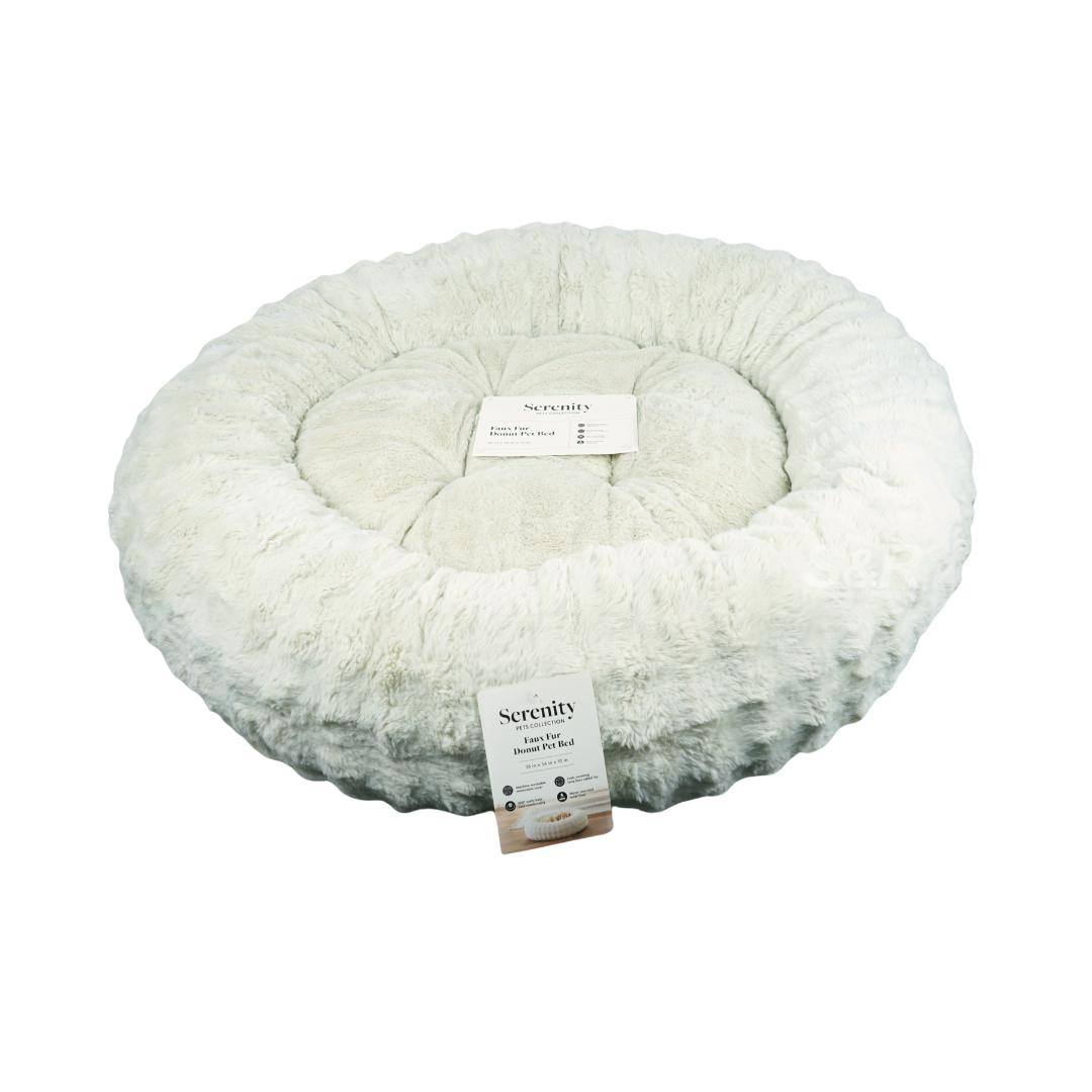 Serenity Luxury Faux Fur Donut Pet Bed 36" in